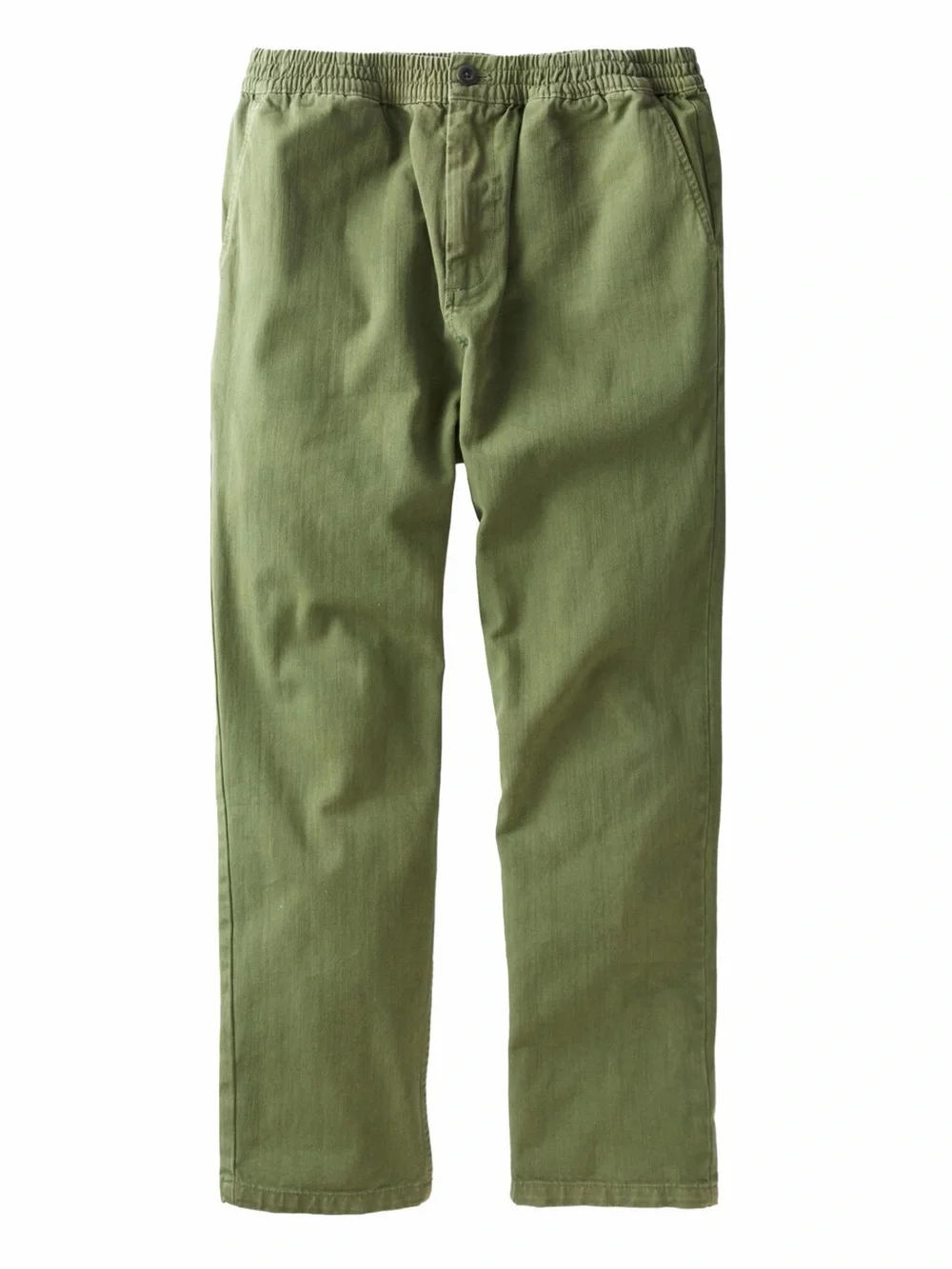 Outerknown Beach Jeans Organic Cotton Elastic Waist Trousers Olive Green Medium